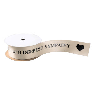 With Deepest Sympathy Cream Ribbon Satin Ribbon