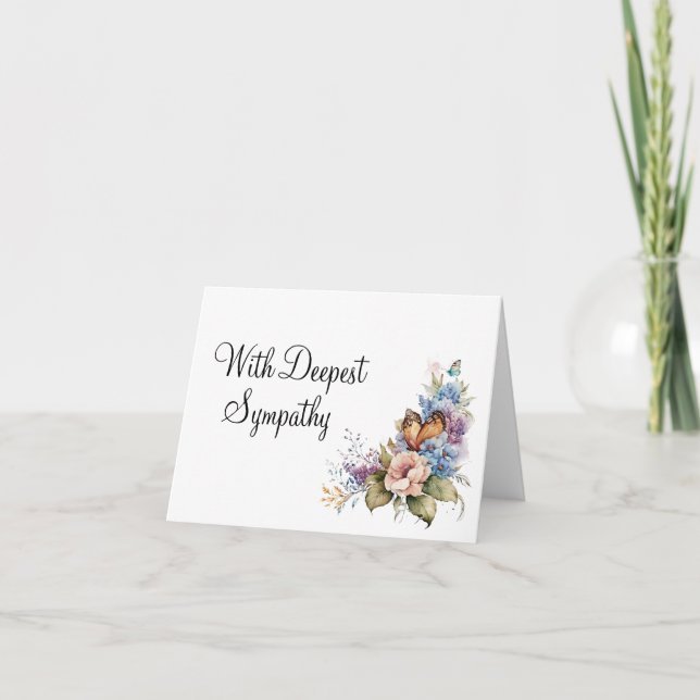 With Deepest Sympathy Folded Greeting Card (Front)