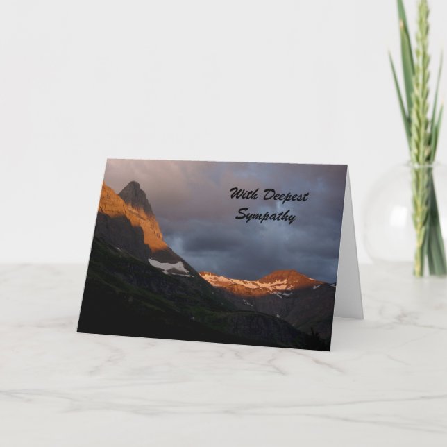 With Deepest Sympathy, Glacier Sunrise, Condolence Card (Front)