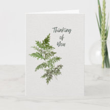 With Deepest Sympathy – Green Fern Watercolor Card