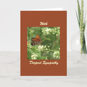 With Deepest Sympathy, Orange Butterfly Card