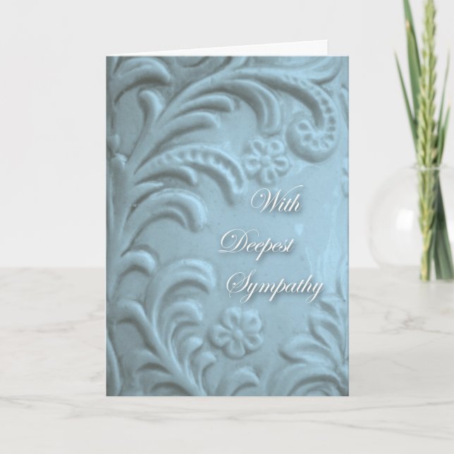 With Deepest Sympathy, Plant Forms in Blue Card (Front)