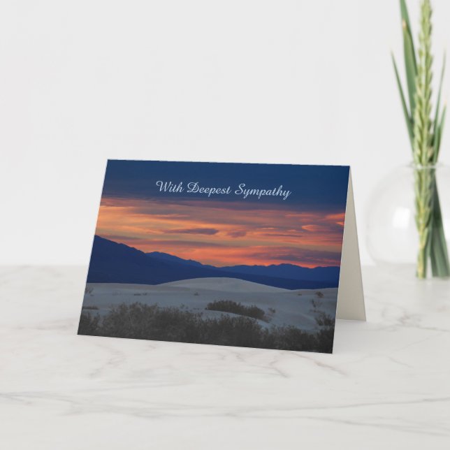 With Deepest Sympathy, Sunset at Sand Dunes Card (Front)