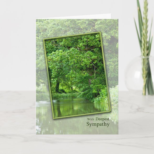 With deepest sympathy tranquil river scene card (Front)
