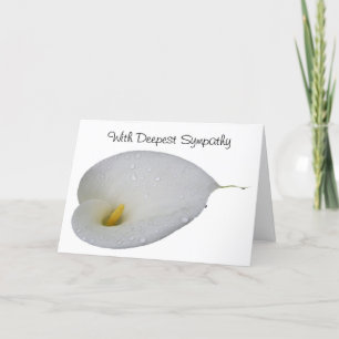 With deepest sympathy, white flower card