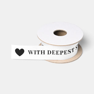 With Deepest Sympathy White Ribbon Satin Ribbon