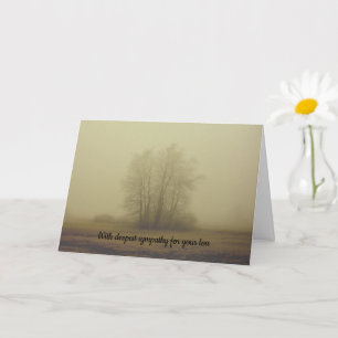With deepest sympathy - with a tree in the fog card