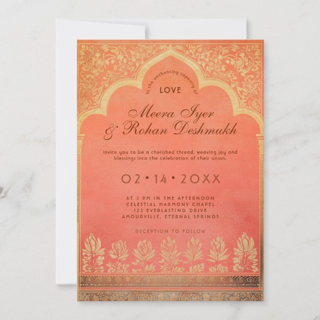 With details Marigold Harmony Invitation (Front)