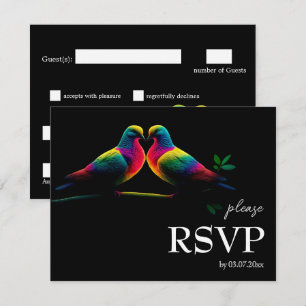 With dietary requirements. Doves of Promise budget RSVP Card