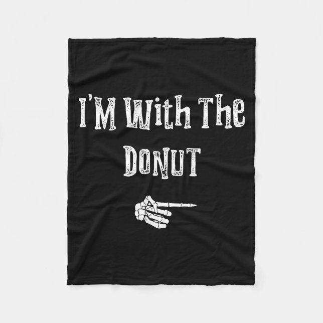 With Doughnut Halloween Costume Funny Couples Fleece Blanket (Front)