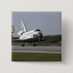 With drag chute unfurled 2 inch square button