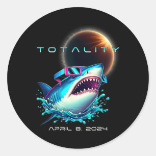 With Eclipse Gles Totality 2024 Funny Solar Eclips Classic Round Sticker