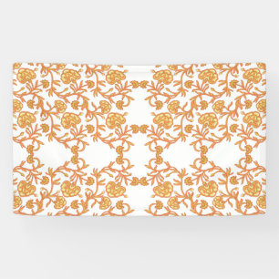 with Elegant Orange and White Floral Wallpaper Banner