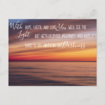 With Faith Hope and Love Inspirational Postcard