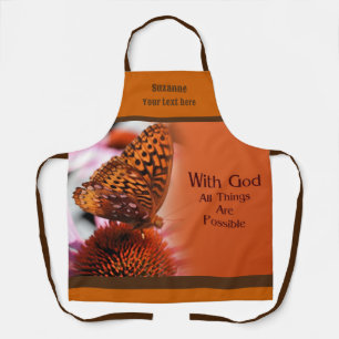 With God All Possible Inspirational Personalized Apron