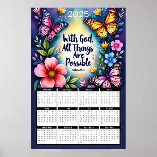 With God, All Things Are Possible 2025 Calendar  Poster