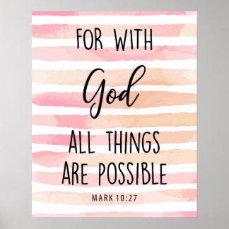 with God all things are possible bible quote Poster