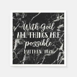 With God all things are Possible Christian Bible Napkin