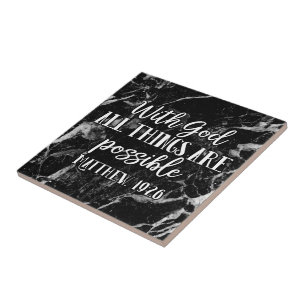 With God all things are Possible Christian Bible Tile