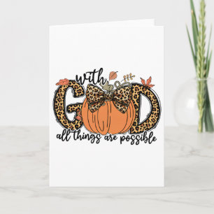 With God All Things Are Possible Christian Fall Th Card
