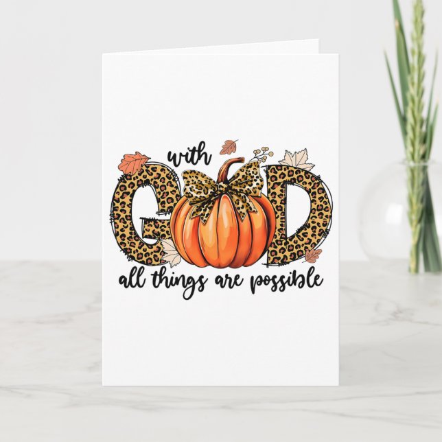 With God All Things Are Possible Christian Fall Th Card (Front)