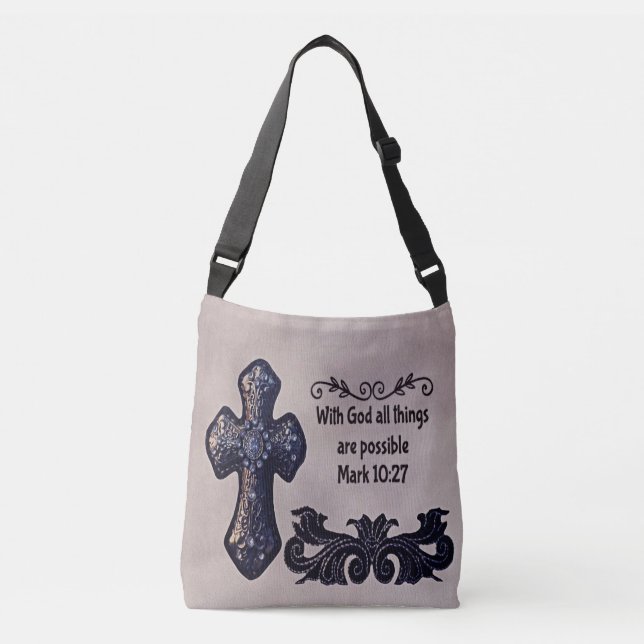 With God All Things are Possible Crossbody Bag (Front)