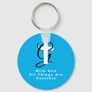 With god all things are possible inspirational keychain