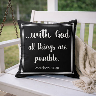 With God All Things Are Possible Inspirational Throw Pillow