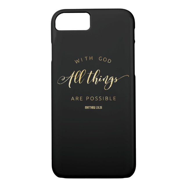With God All Things are Possible Matthew 19:26 Case-Mate iPhone Case (Back)