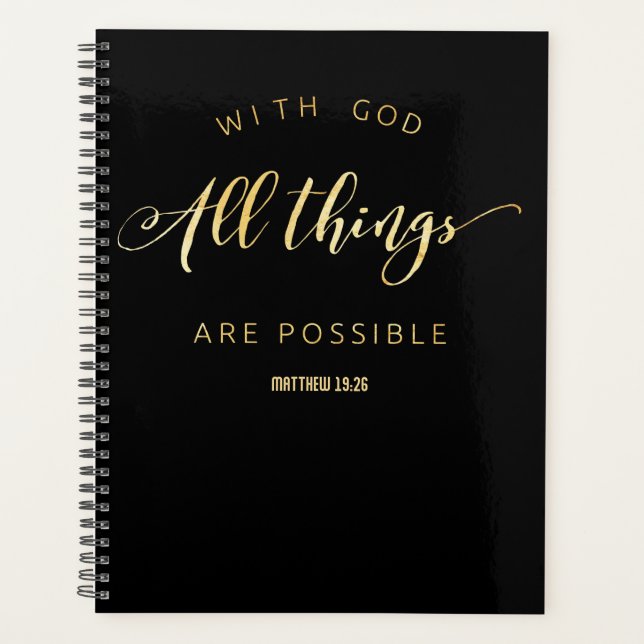 With God All Things are Possible Matthew 19:26 Planner (Front)