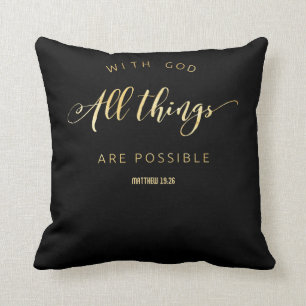With God All Things are Possible Matthew 19:26 Throw Pillow