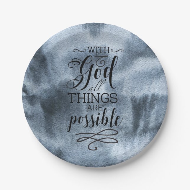 With God All Things Are Possible Paper Plate (Front)