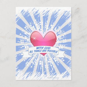 With God All Things are Possible Postcard