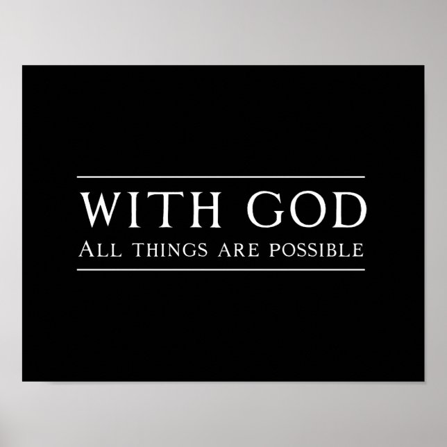 With God All Things Are Possible Poster (Front)