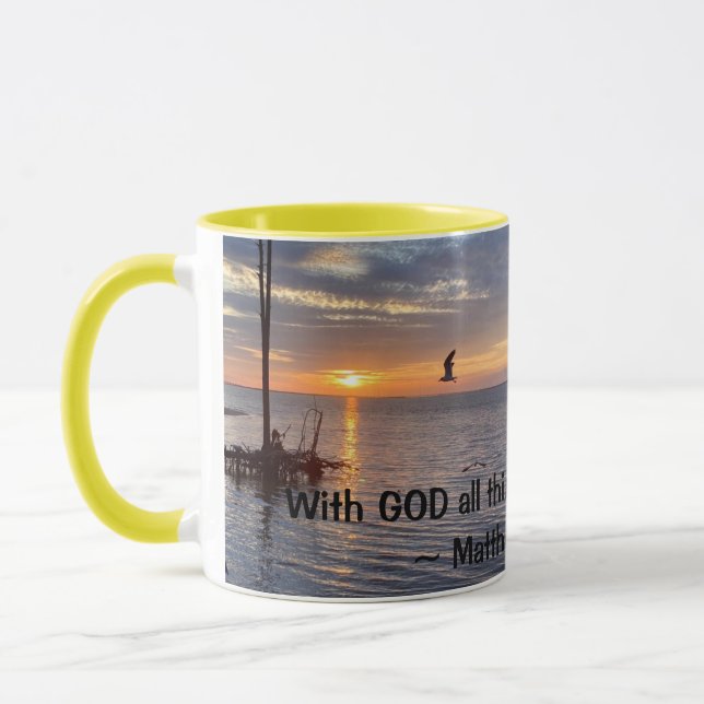 With GOD all things are possible sunset mug  (Left)