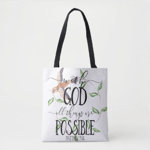 With God All Things Are Possible Tote Bag