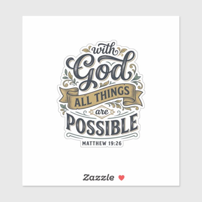 With God All Things Are Possible Vintage Christian (Sheet)