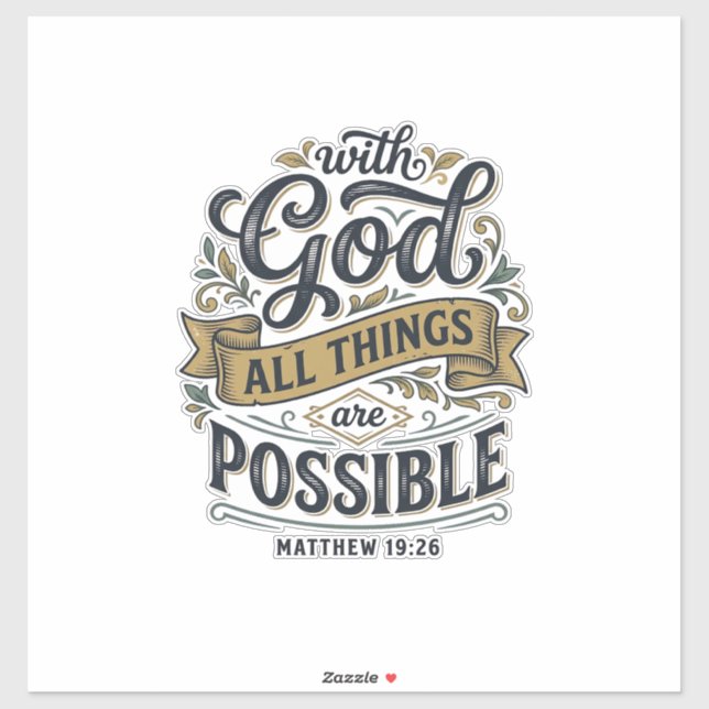 With God All Things Are Possible Vintage Christian (Sheet)