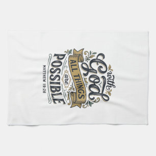 With God All Things Are Possible Vintage Christian Kitchen Towel