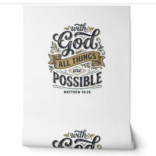 With God All Things Are Possible Vintage Christian Wallpaper