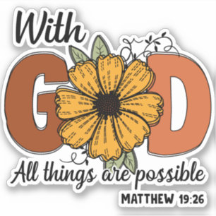 With God All Things Possible Bible Verse Christian