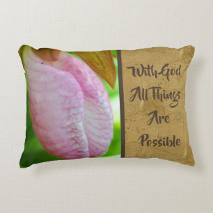 With God All Things Possible Inspirational   Accent Pillow
