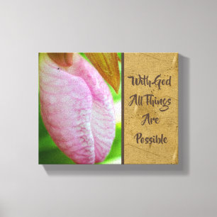 With God All Things Possible Inspirational  Canvas Print