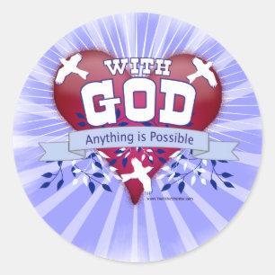With God Anything is Possible Classic Round Sticker