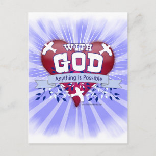 With God Anything is Possible Postcard