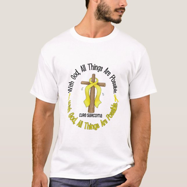 WITH GOD CROSS Sarcoma T-Shirts & Gifts (Front)