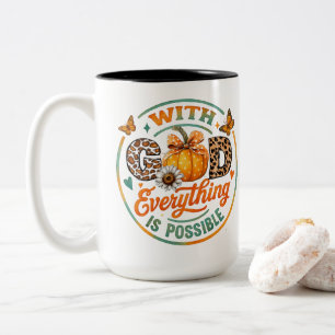 With God Everything Is Possible  Two-Tone Coffee Mug