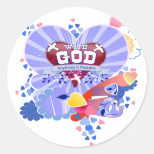 With God Hearts Classic Round Sticker