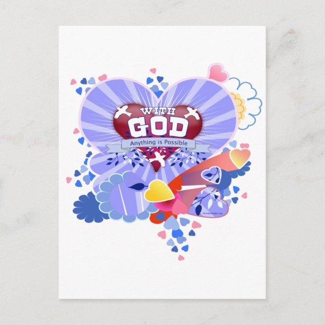 With God Hearts Postcard (Front)