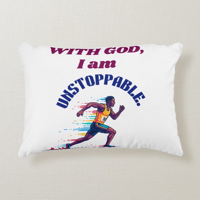 With God, I'm Unstoppable Accent Pillow (Front)